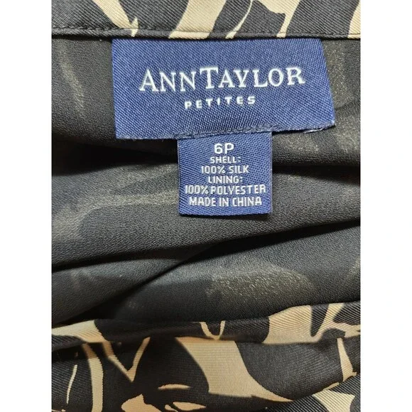 Ann Taylor Womens Vintage Tropical 100% Silk Floral Knee Length Skirt Size 6P - Picture 7 of 7